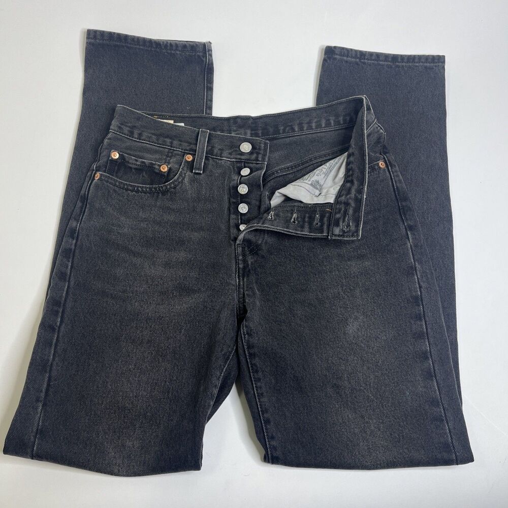 Levi's Premium 501 Button Fly Jeans Men’s 27x32 Black Straight Leg